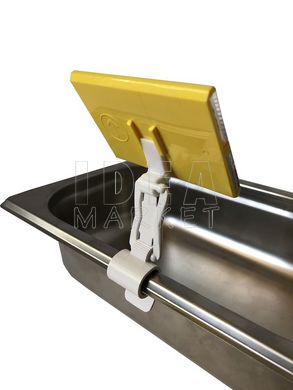 Держатель касеты цен на ножке высотой 40 мм для крепления на край посуды, цвет белый, Белый