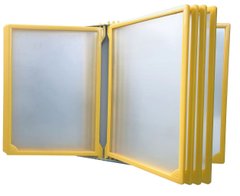 Настільна перекидна система А-4 на 10 жовтих рамок