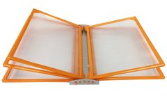 Настінна перекидна система А-4 на 5 оранжевих рамок / Куток споживача