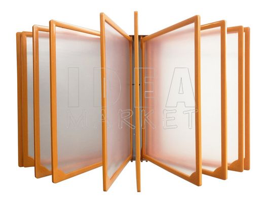 Настенная перекидная система А-4 на 10 оранжевых рамок / Уголок потребителя, Оранжевый